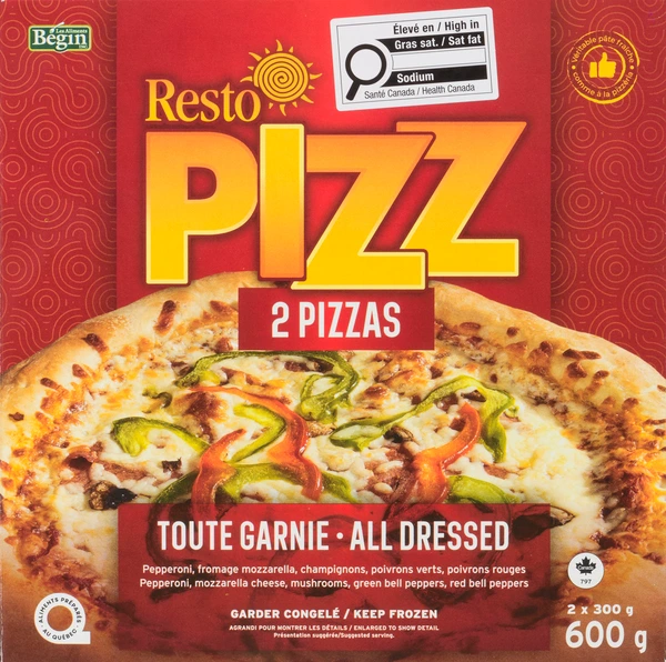 Resto Pizz toute garnie - boîte de 2 pizzas
